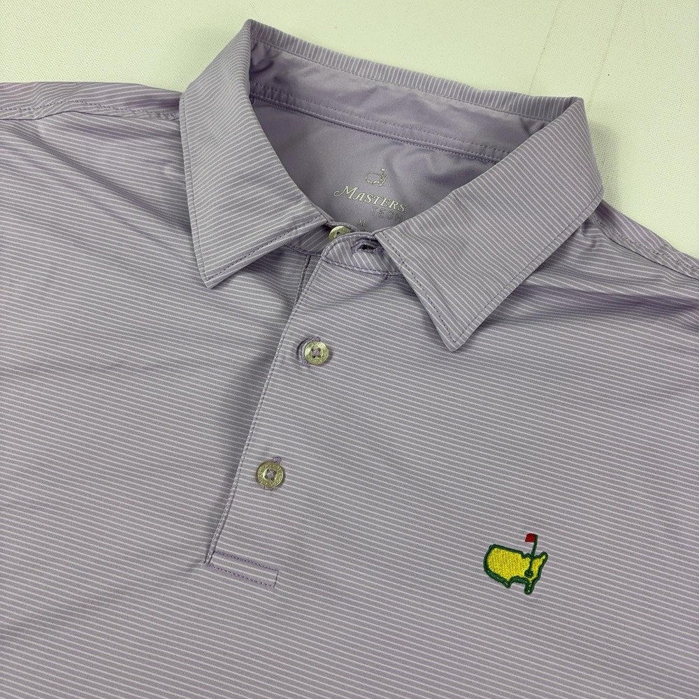 Masters Tech Golf Polo Shirt Mens XL Purple Performance Augusta National Logo